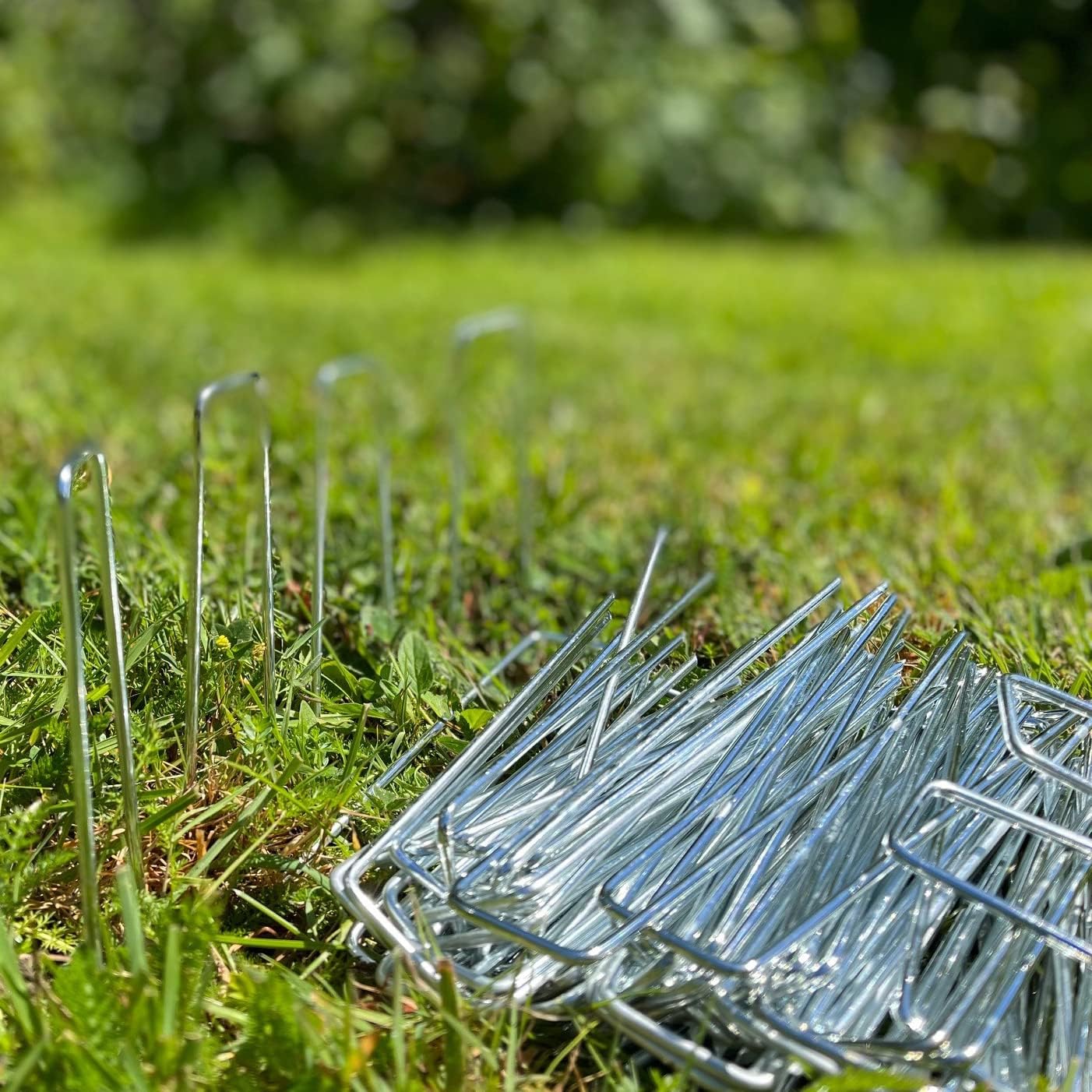 150mm Stainless Steel Weed Fabric U-Shaped Multi Purpose Garden Fixing Pins Pegs (Pack of 100)