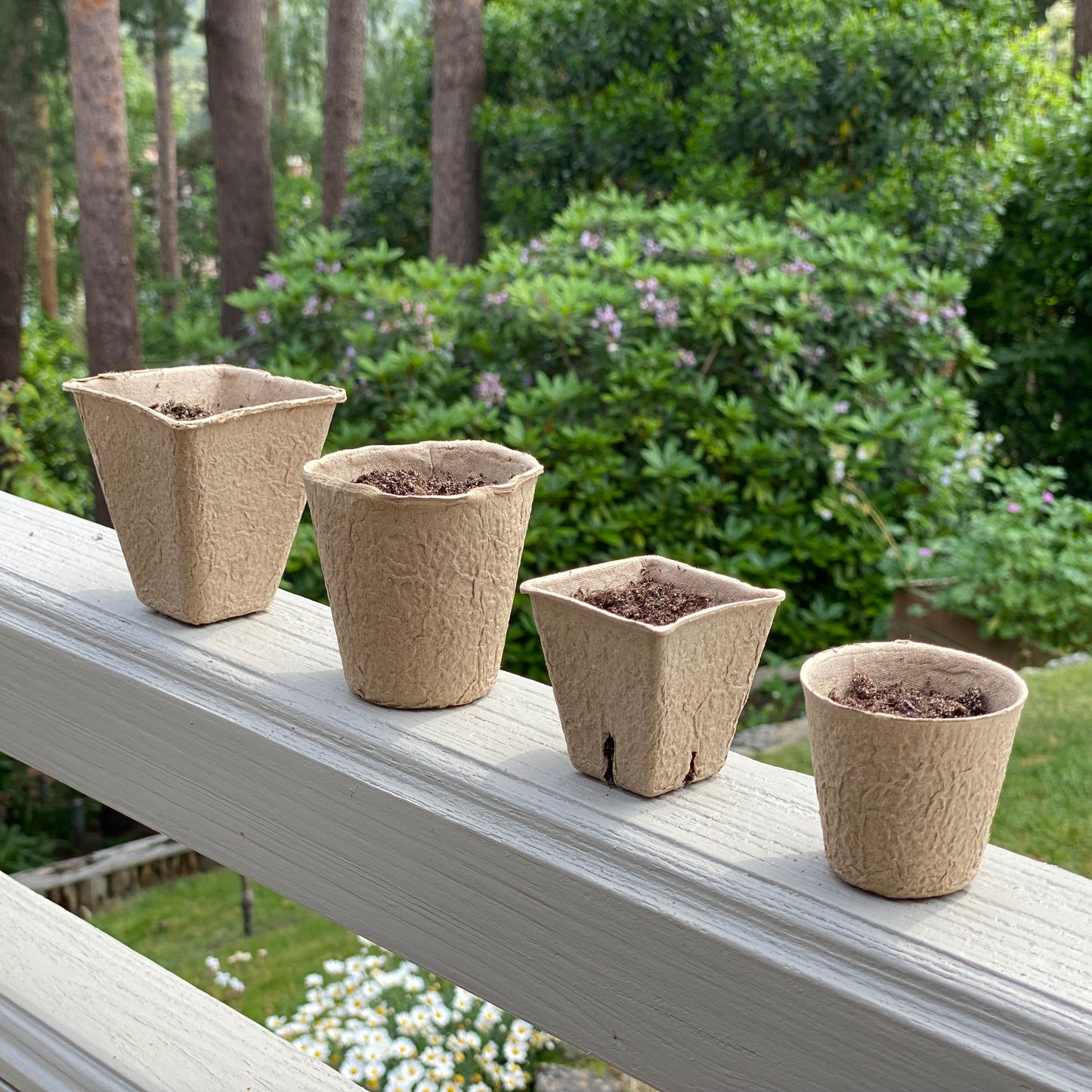 144 x 5cm Eco Square Fibre Biodegradable and Compostable Plant Pots