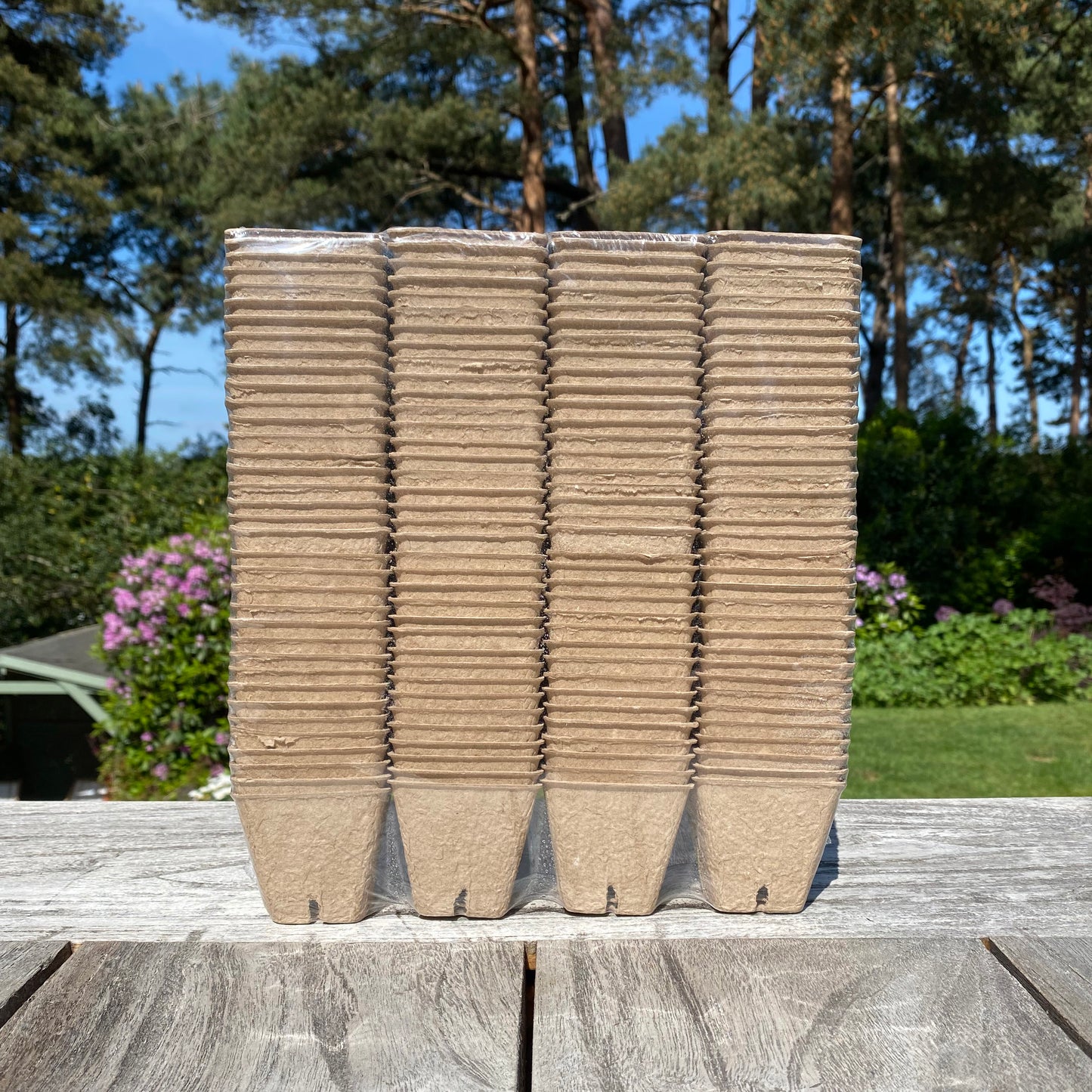 144 x 5cm Eco Square Fibre Biodegradable and Compostable Plant Pots