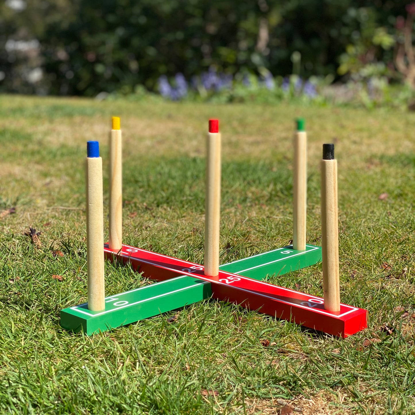 Deluxe Quoits Ring Toss Wooden Garden Lawn Game