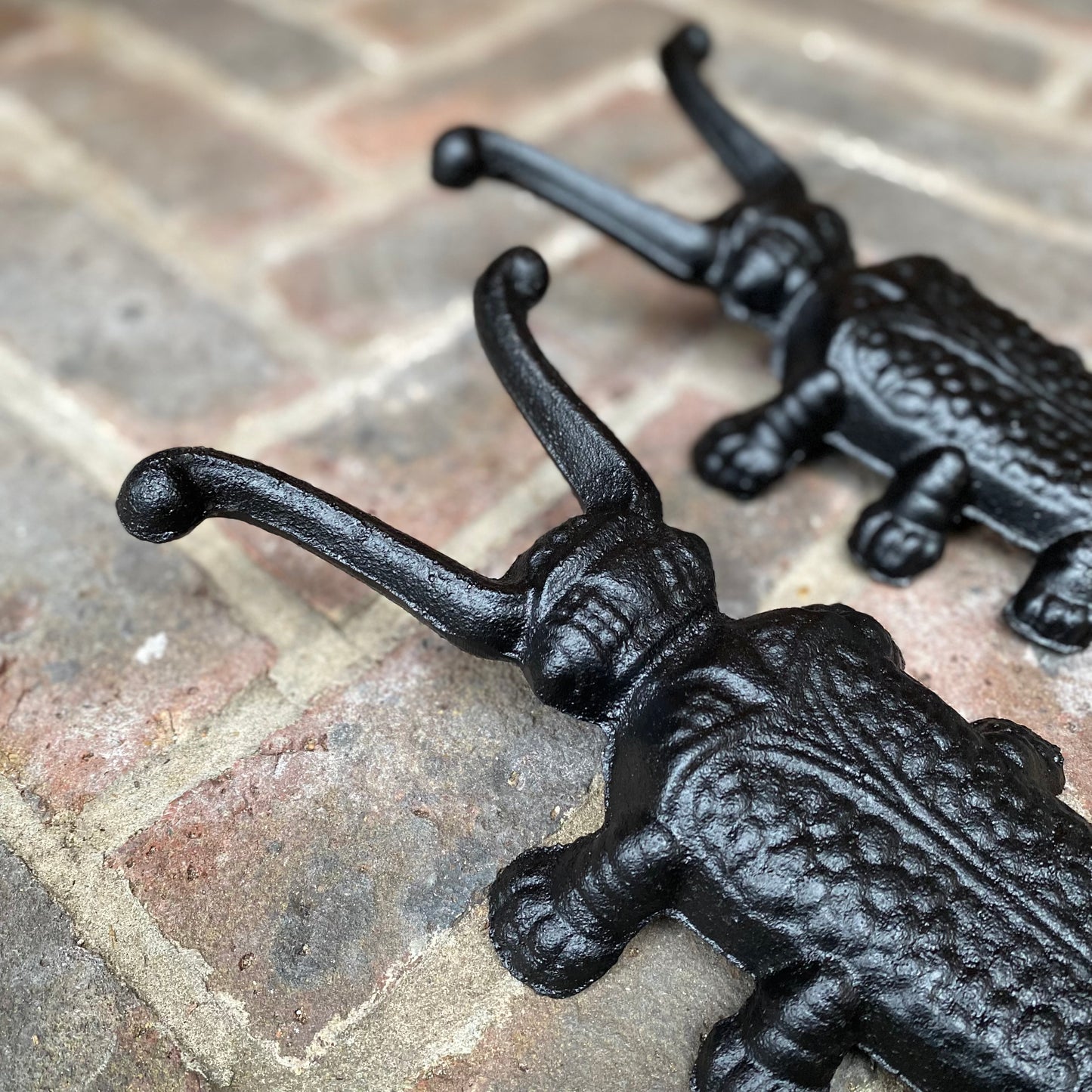 Cast Iron Umbrella Stand & Two Cast Iron Beetle Boot Jacks