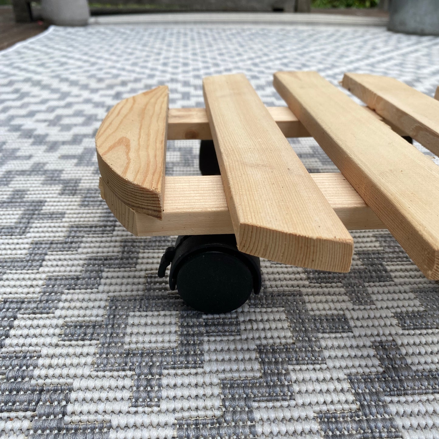 Round Wooden Plant Pot Trolley Movers (30cm) - Pack of 2