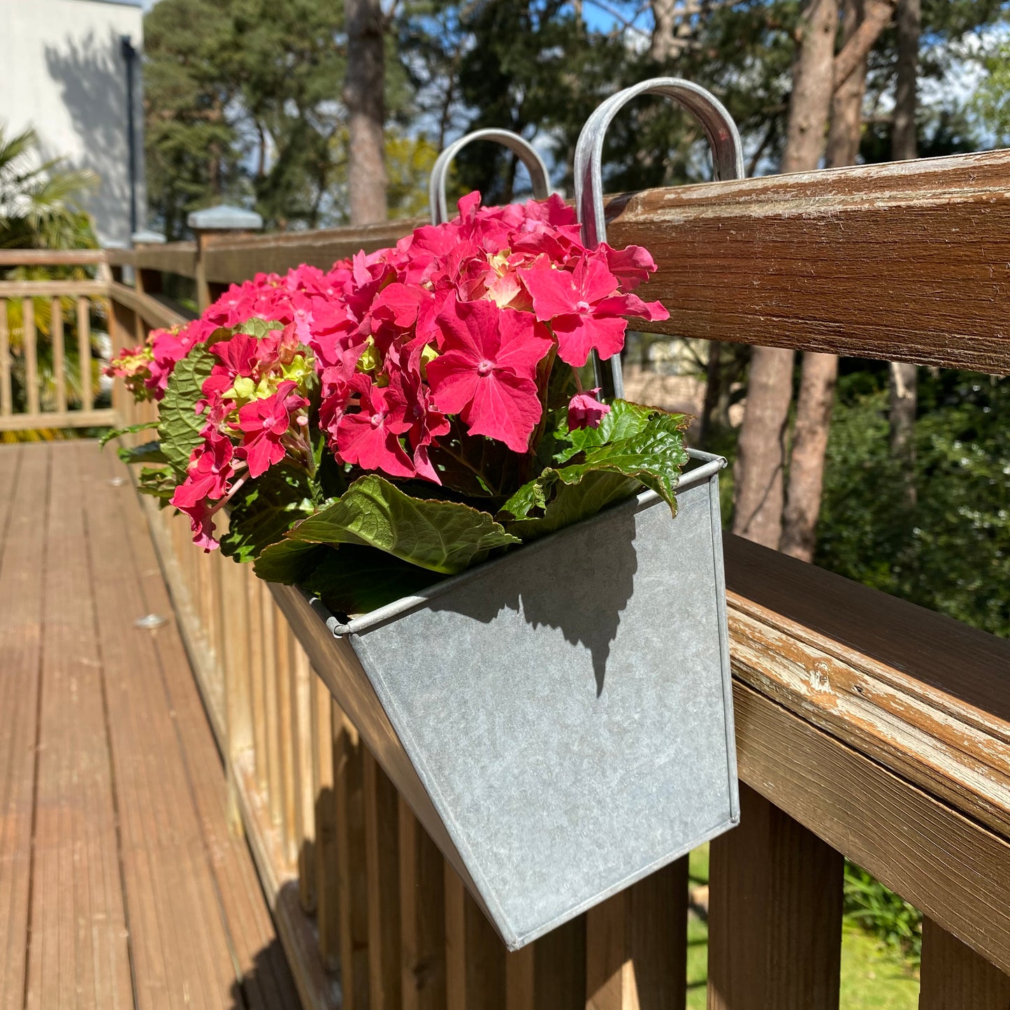 Zinc Balcony Railing Hanging Planters - Pack of 2