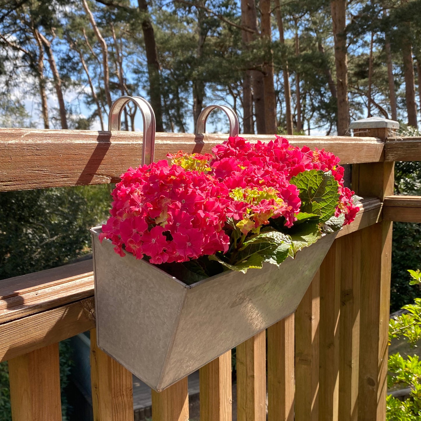 Zinc Balcony Railing Hanging Planters - Pack of 2