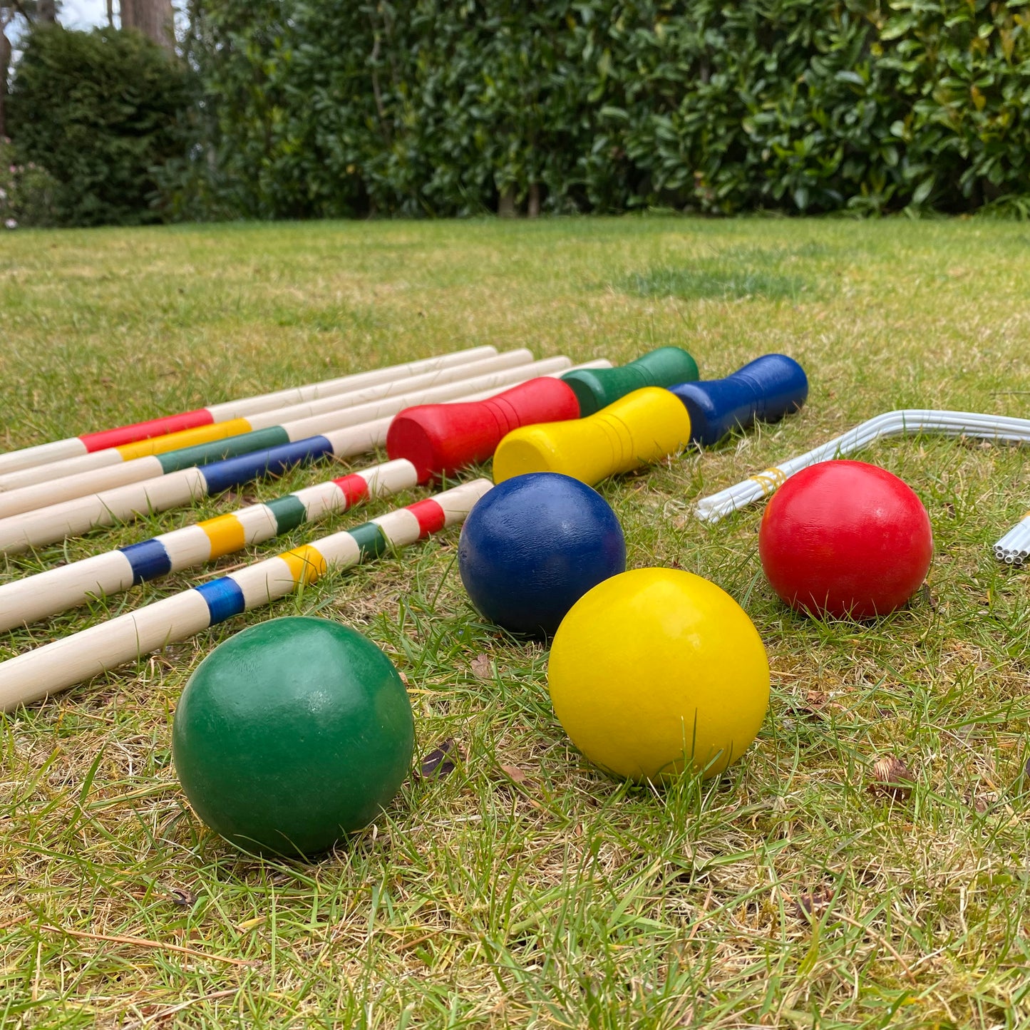 Traditional Wooden Croquet Garden Lawn Game for 4 Players