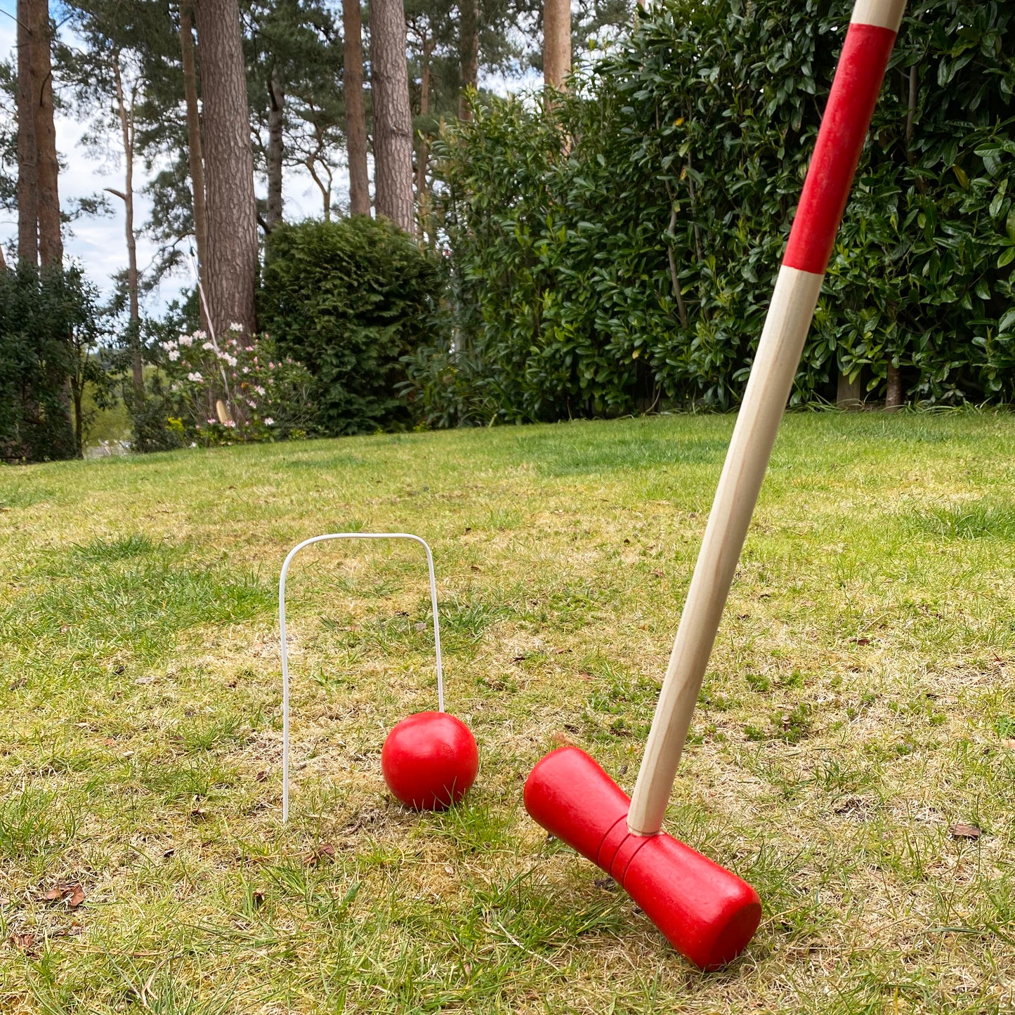 Traditional Wooden Croquet Garden Lawn Game for 4 Players
