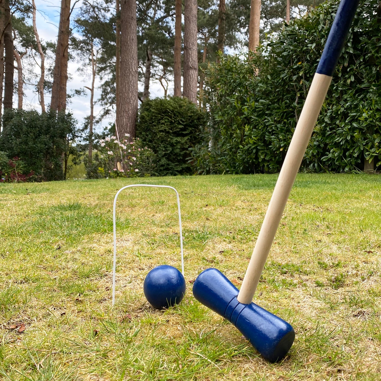 Traditional Wooden Croquet Garden Lawn Game for 4 Players