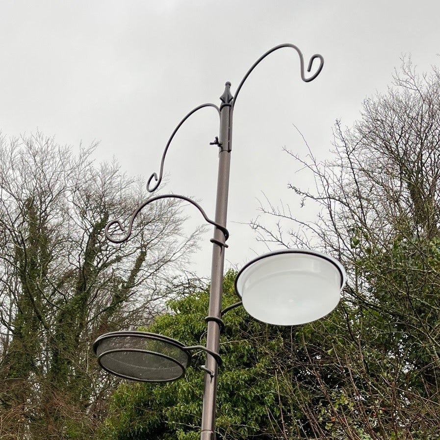 Metal Bird Feeding Station with Mealworm Tray and Water Dish