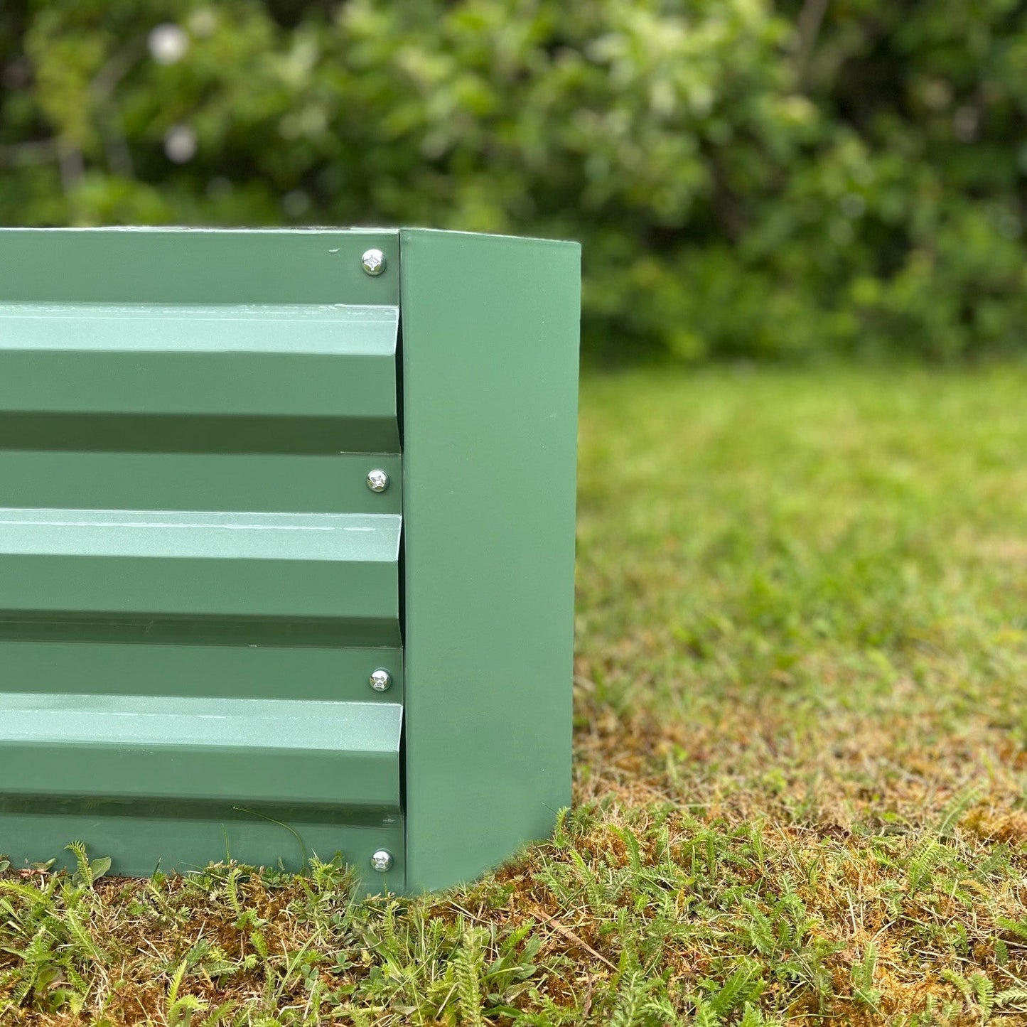 Set of 3 x Metal Raised Vegetable Beds in Green (100cm x 30cm)