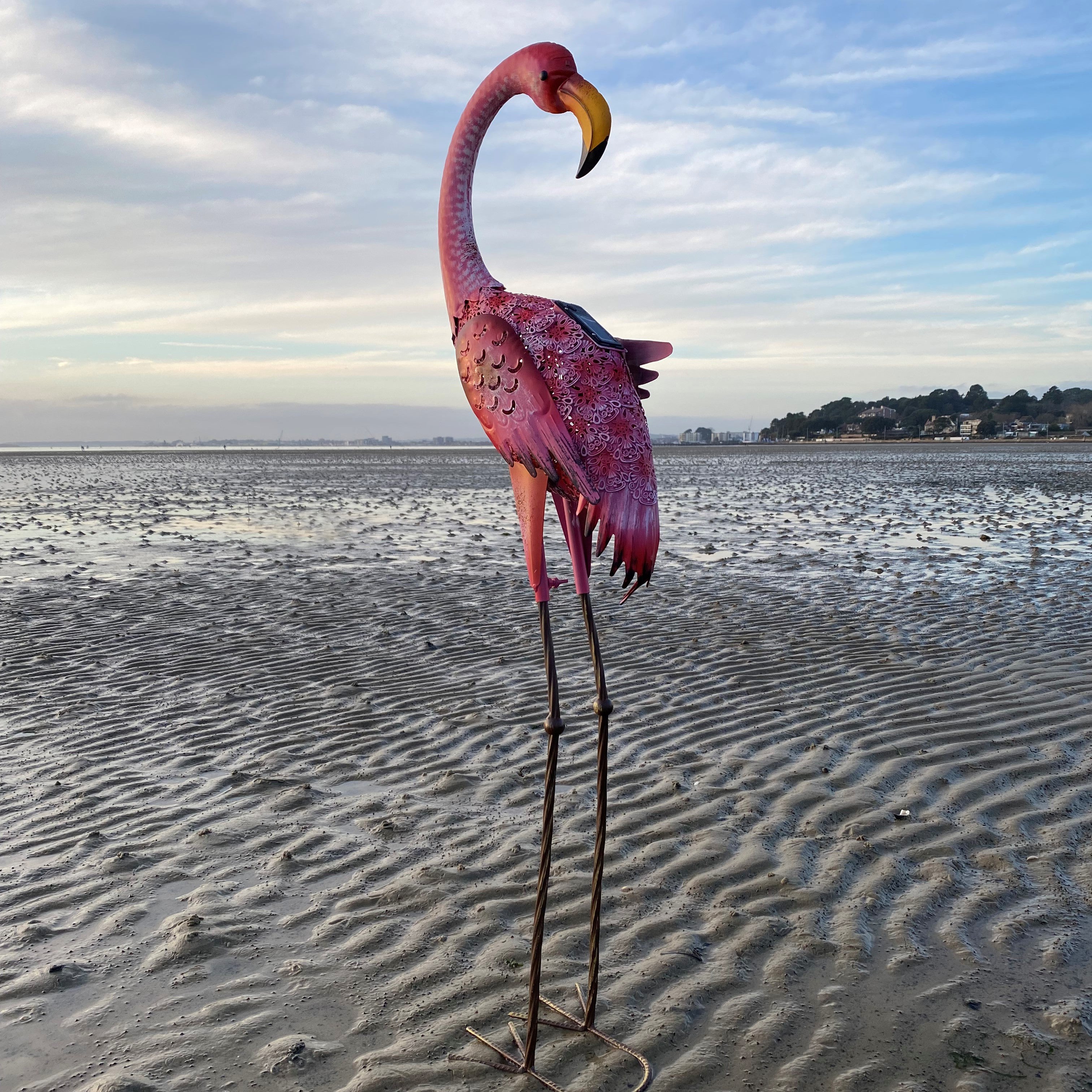 Solar flamingo store garden light