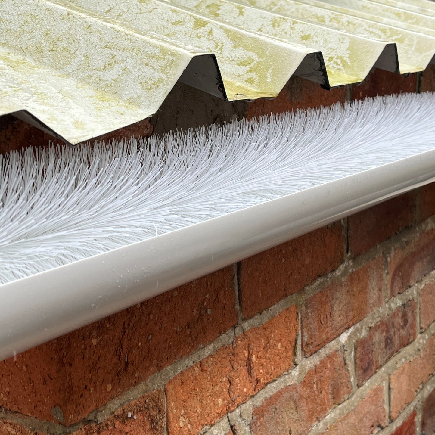 60m White Gutter Brush Leaf & Moss Guard Protection (15 Rolls)