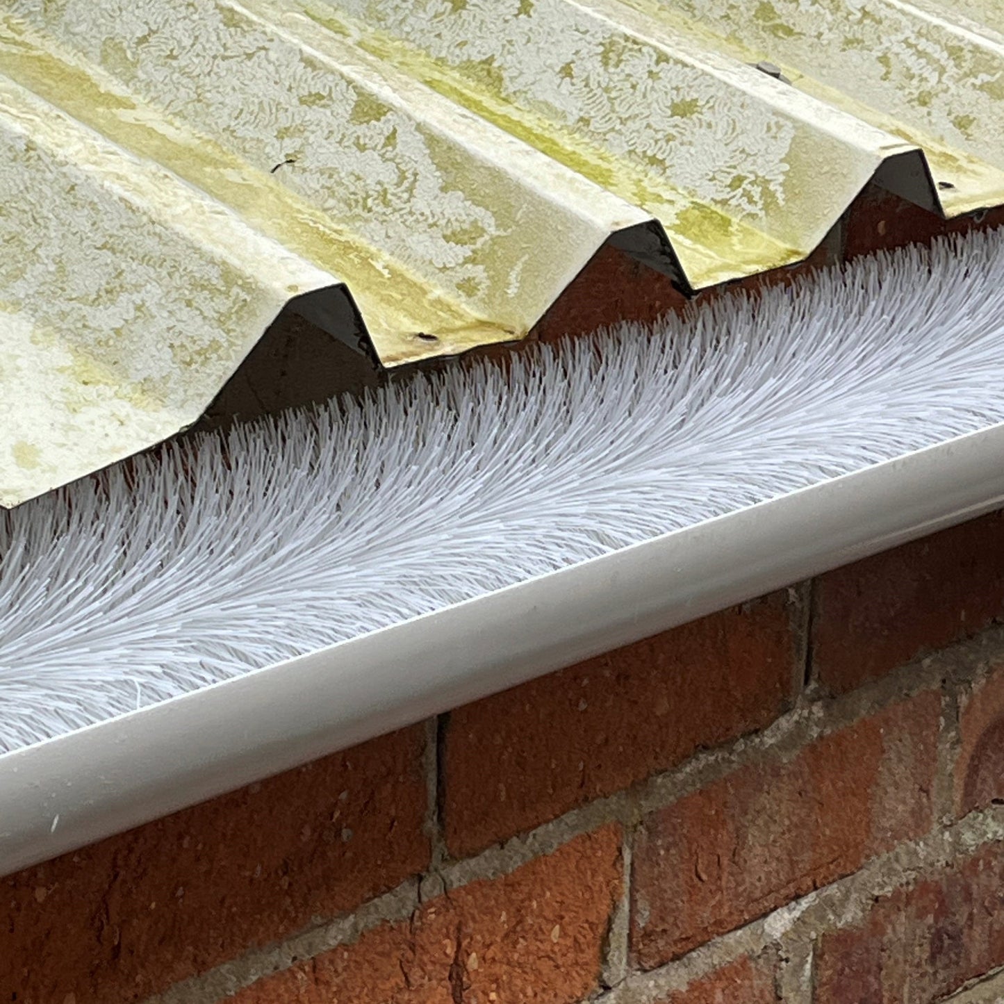 60m White Gutter Brush Leaf & Moss Guard Protection (15 Rolls)
