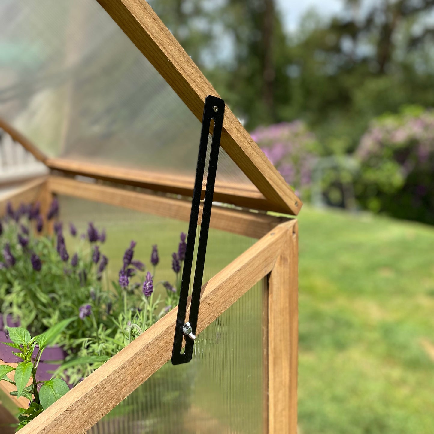 Wooden Framed Polycarbonate Growhouse with Waterproof Cover and 20m Repair Tape