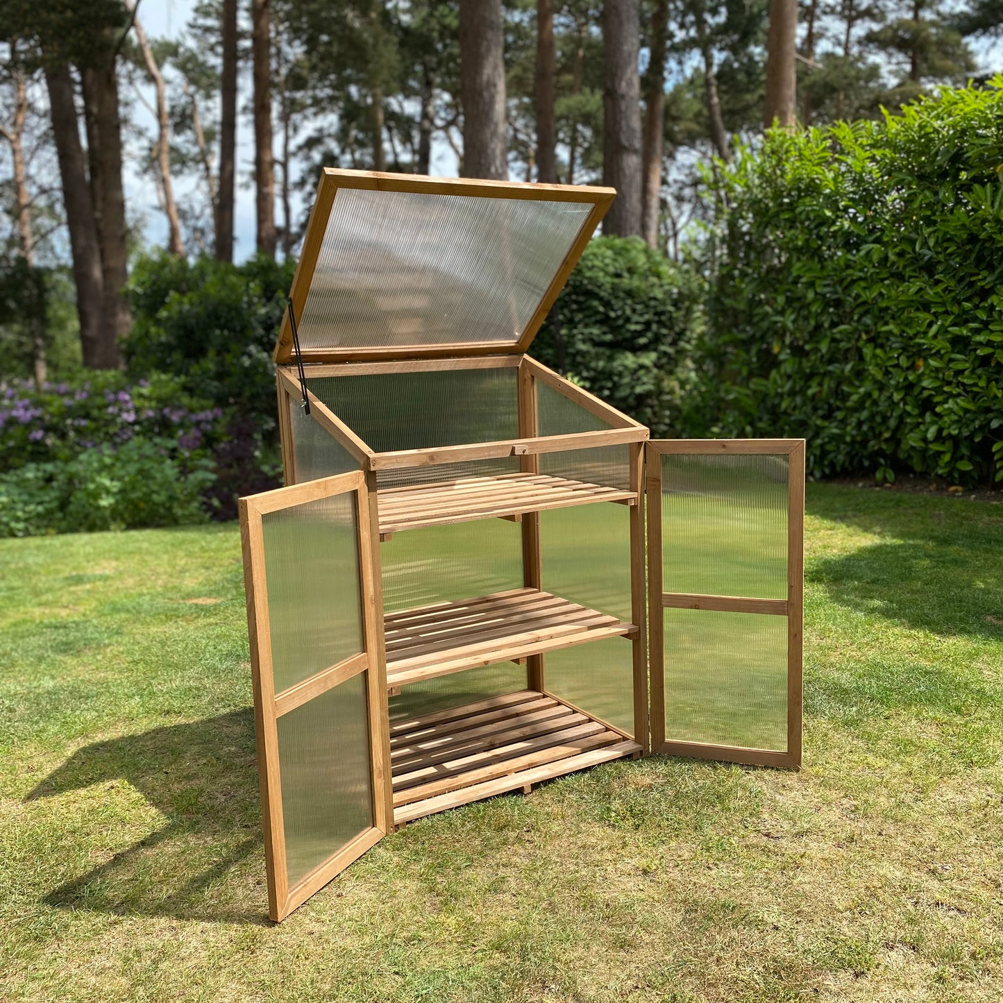 Wooden Framed Polycarbonate Growhouse Mini Greenhouse