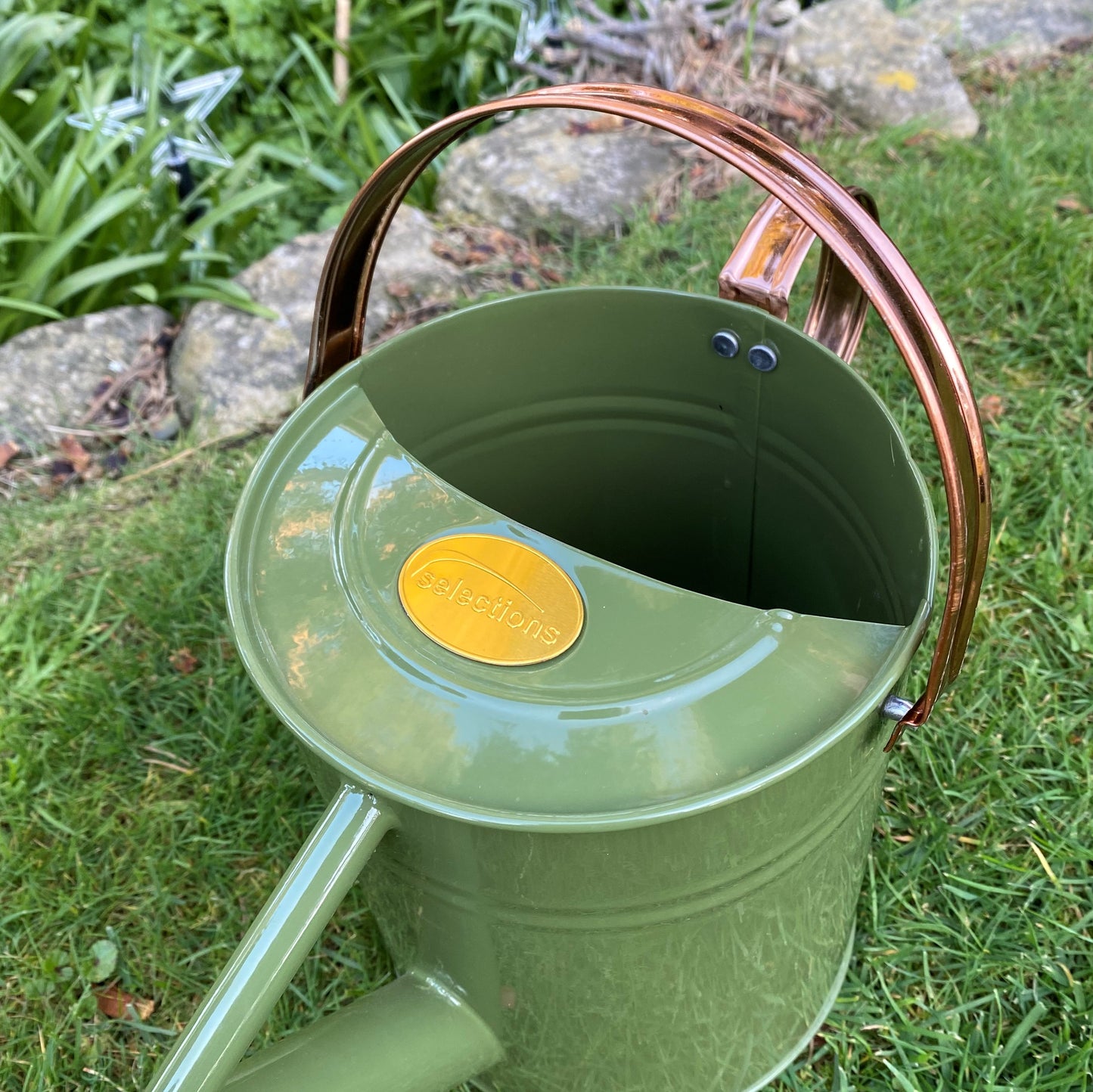 Heritage Tweed Green Metal & Copper Watering Can (3.5 Litre)