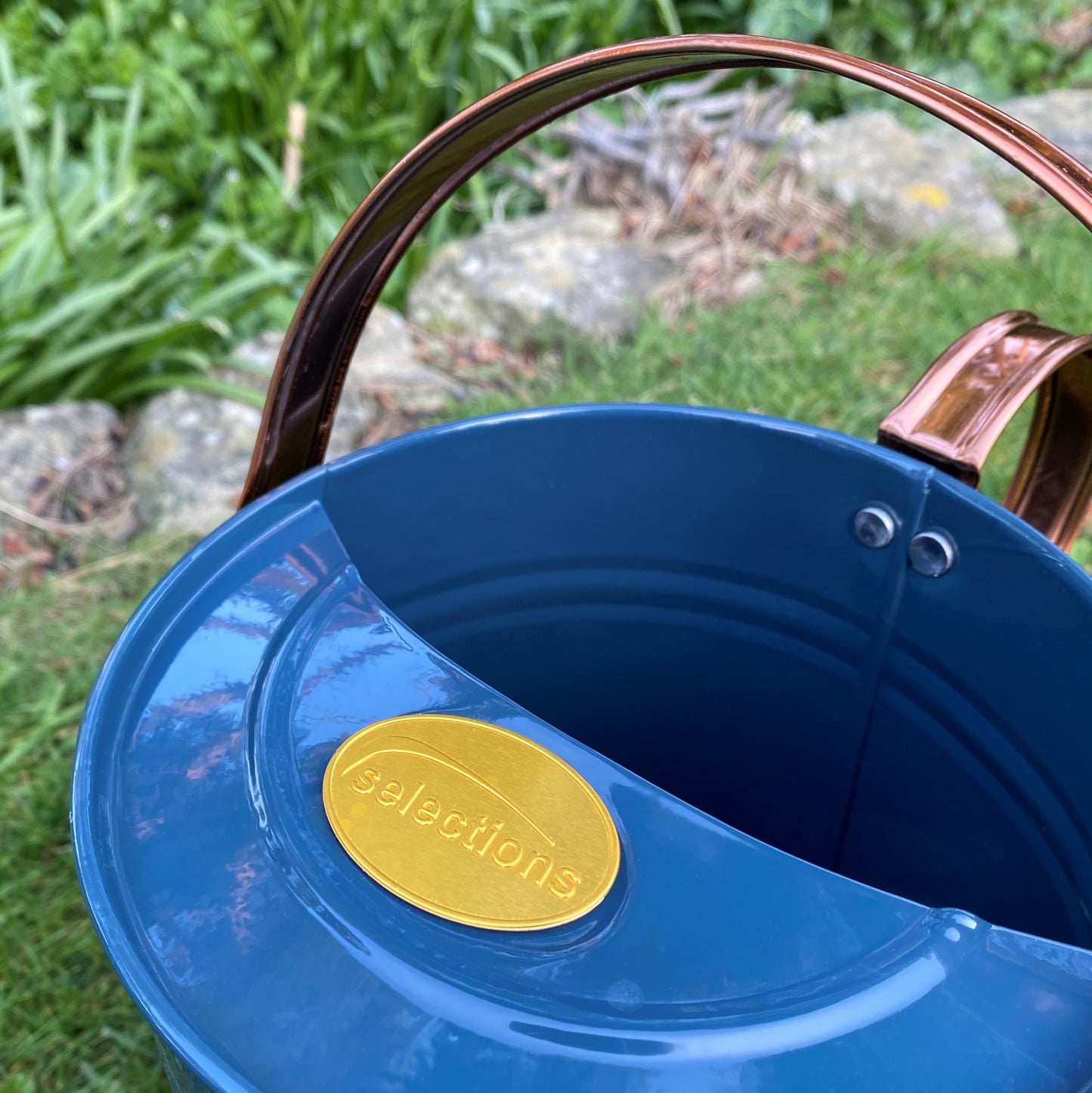 Heritage Blue & Copper Metal Watering Can (3.5 Litre)