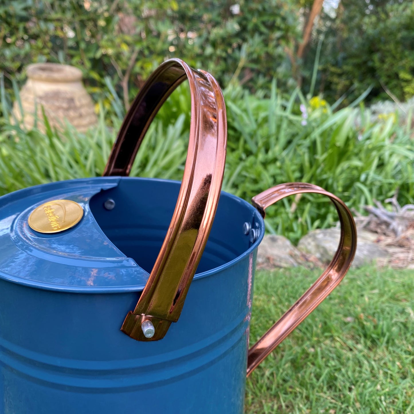 Heritage Blue & Copper Metal Watering Can (3.5 Litre)