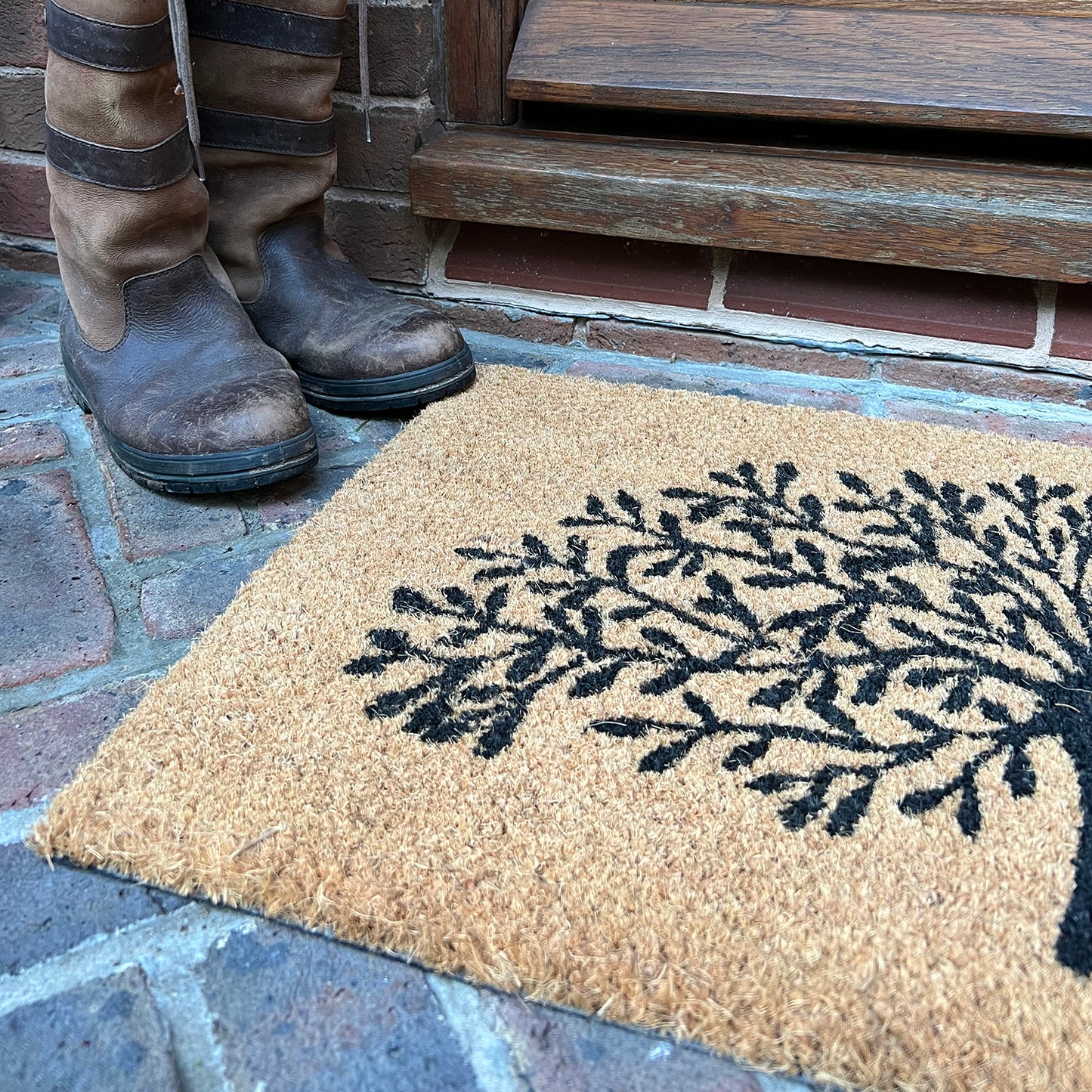 Tree of Life Design Print Indoor & Outdoor Coir Doormat