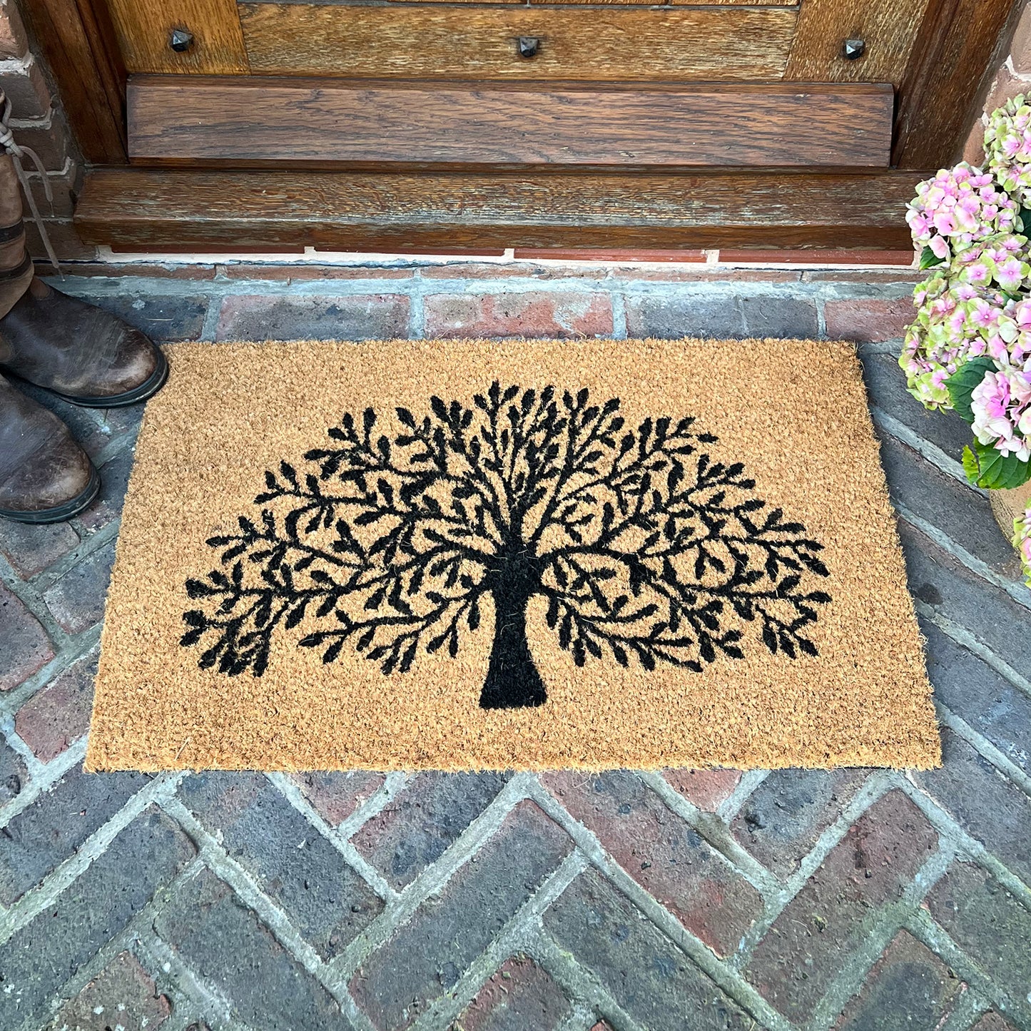 Tree of Life Design Print Indoor & Outdoor Coir Doormat