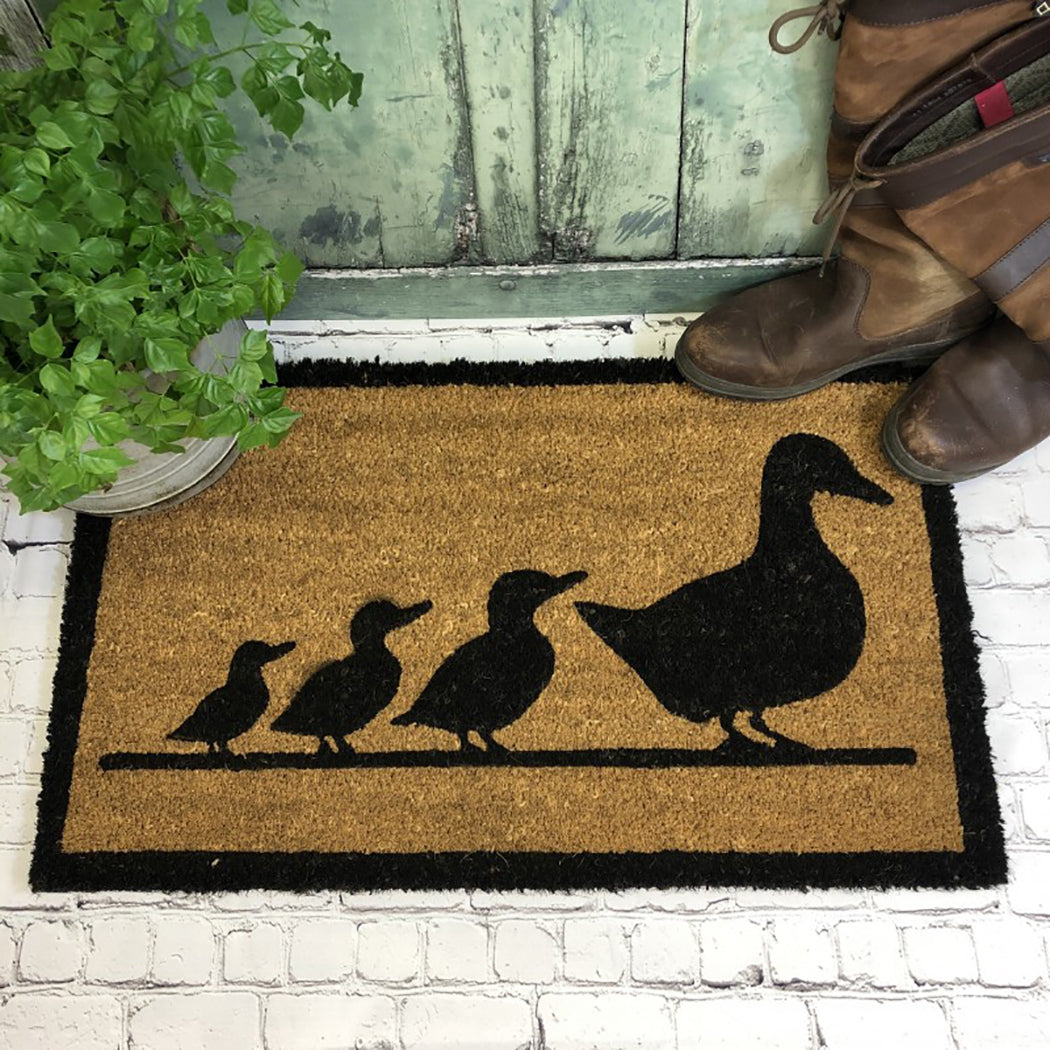 Duck Family Design Print Indoor & Outdoor Coir Doormat