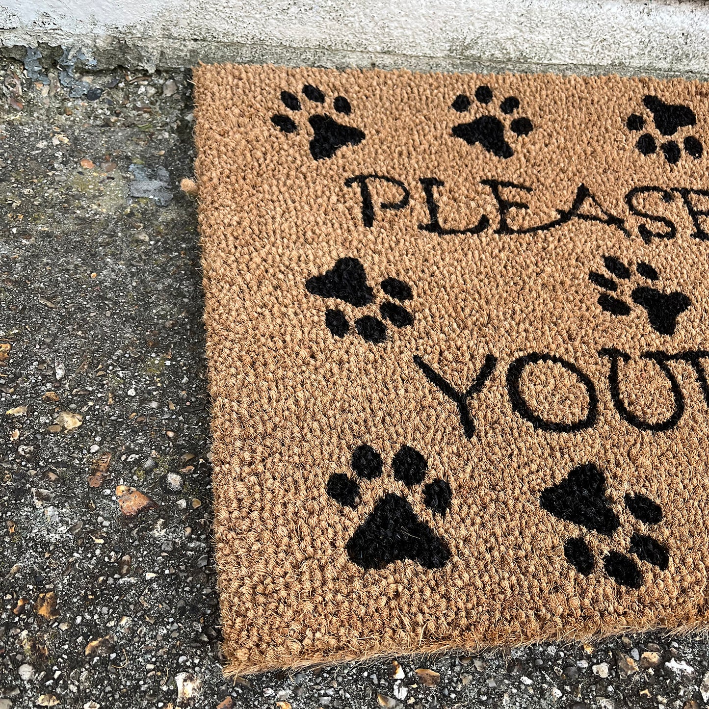 Wipe Your Paws Design Print Indoor & Outdoor Coir Doormat