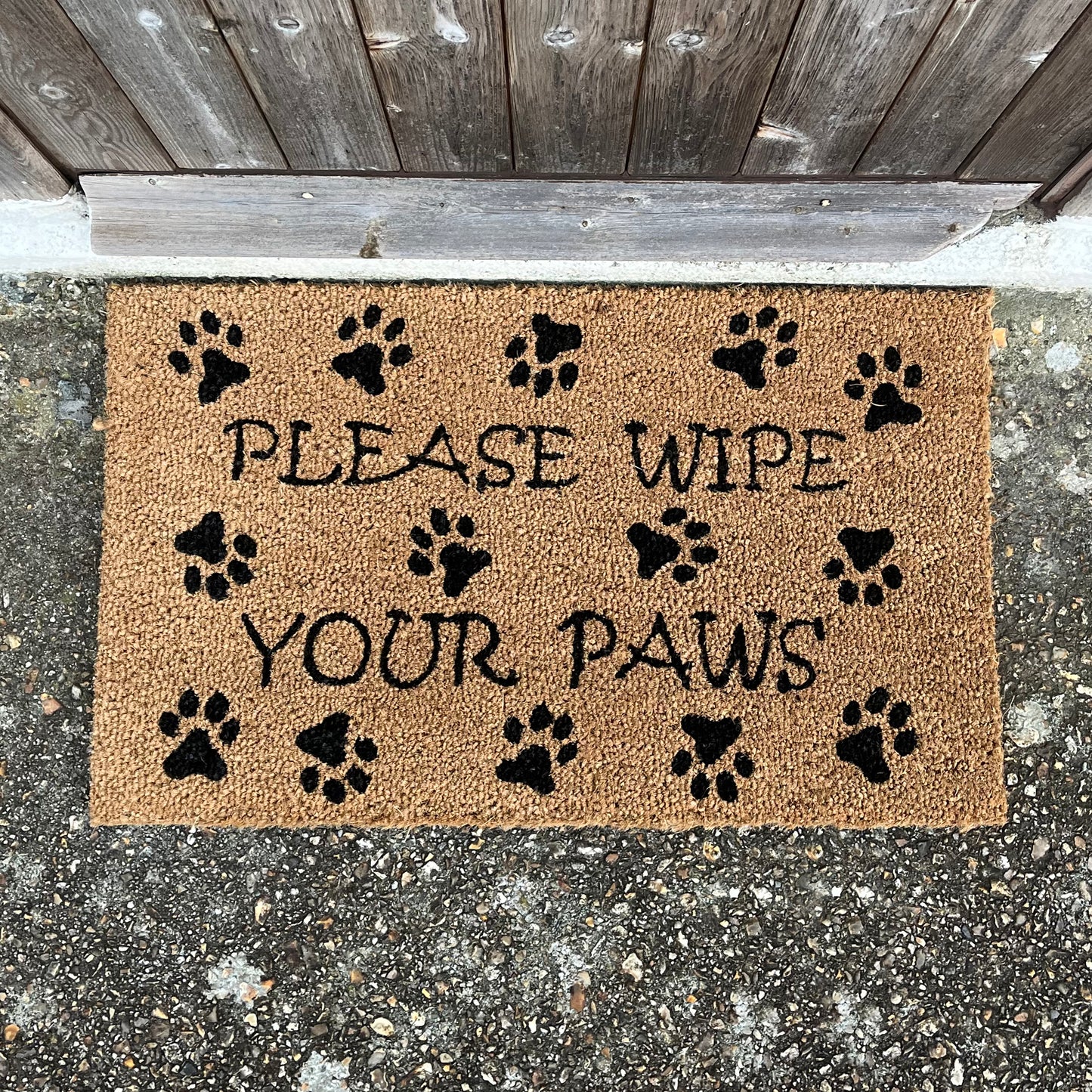 Wipe Your Paws Design Print Indoor & Outdoor Coir Doormat