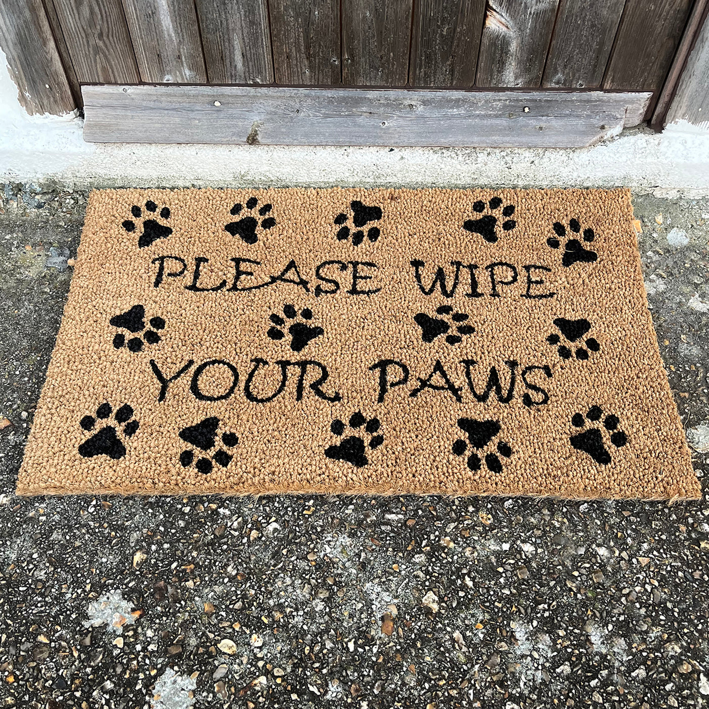 Wipe Your Paws Design Print Indoor & Outdoor Coir Doormat