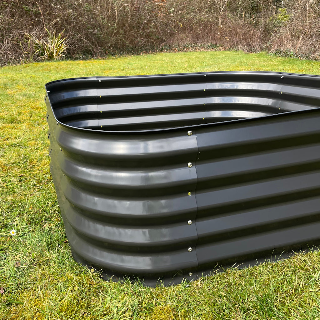 Large Metal Raised Vegetable Bed in Dark Grey (120cm) - Pack of 2