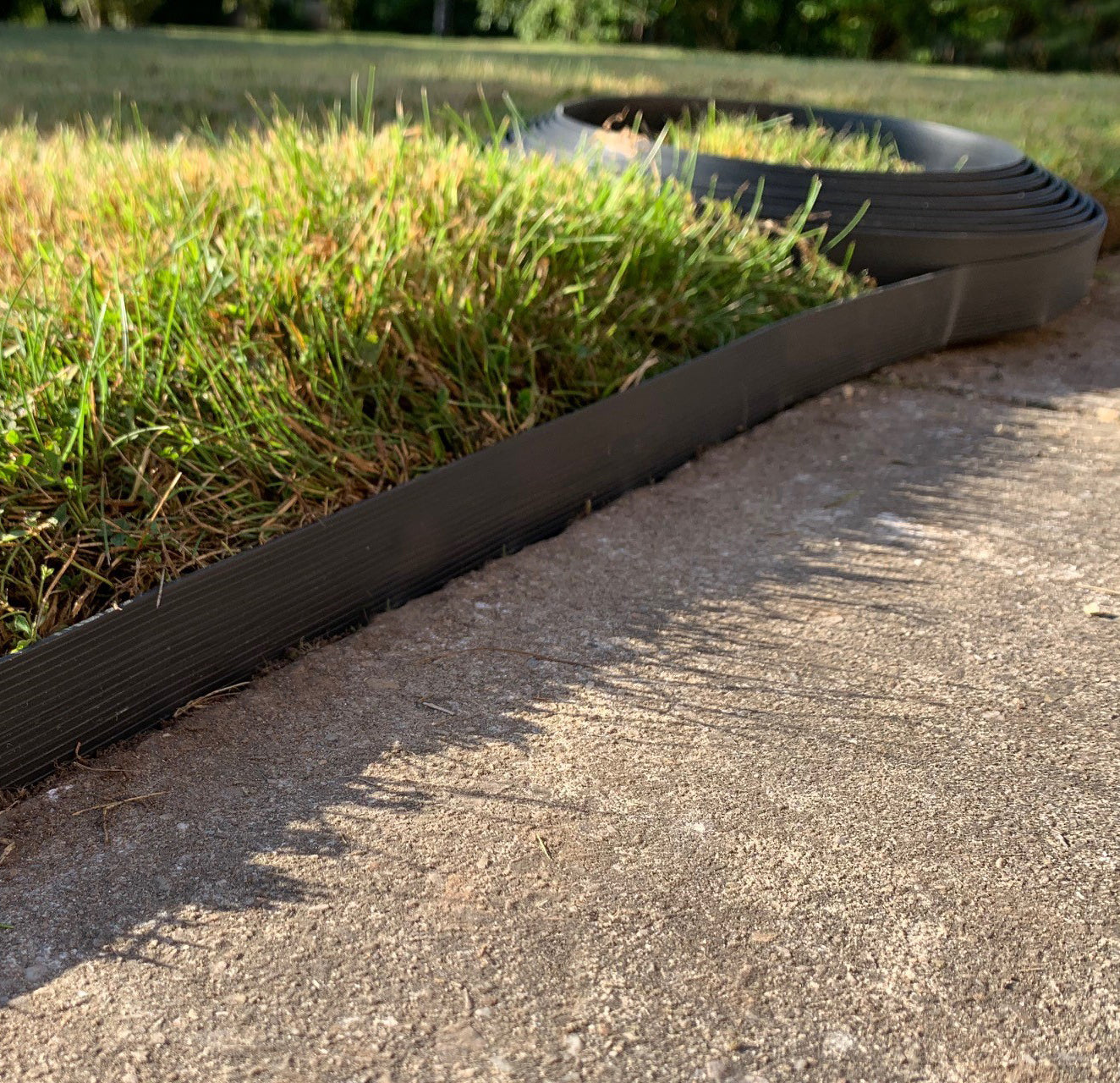 Flexible Black Plastic Garden Lawn Edging Roll with 40 Pegs (10m)