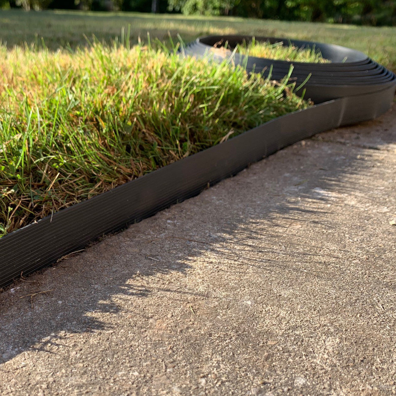 Flexible Black Plastic Garden Lawn Edging Roll with 40 Pegs (10m)