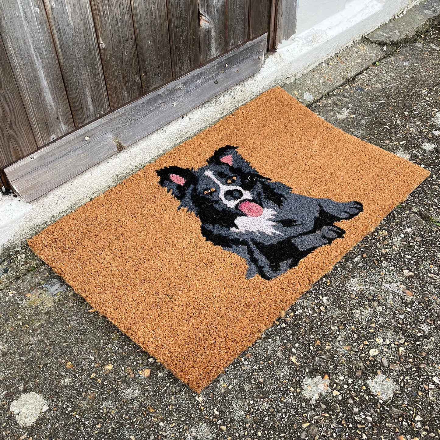 Border Collie Dog Design Print Indoor & Outdoor Coir Doormat