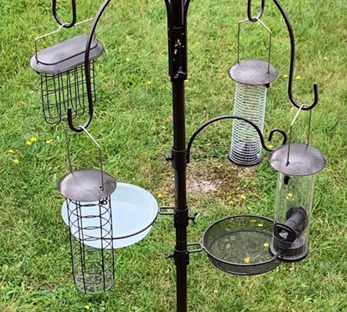 Metal Complete Bird Feeding Station with 4 Feeders with Stabiliser Stand