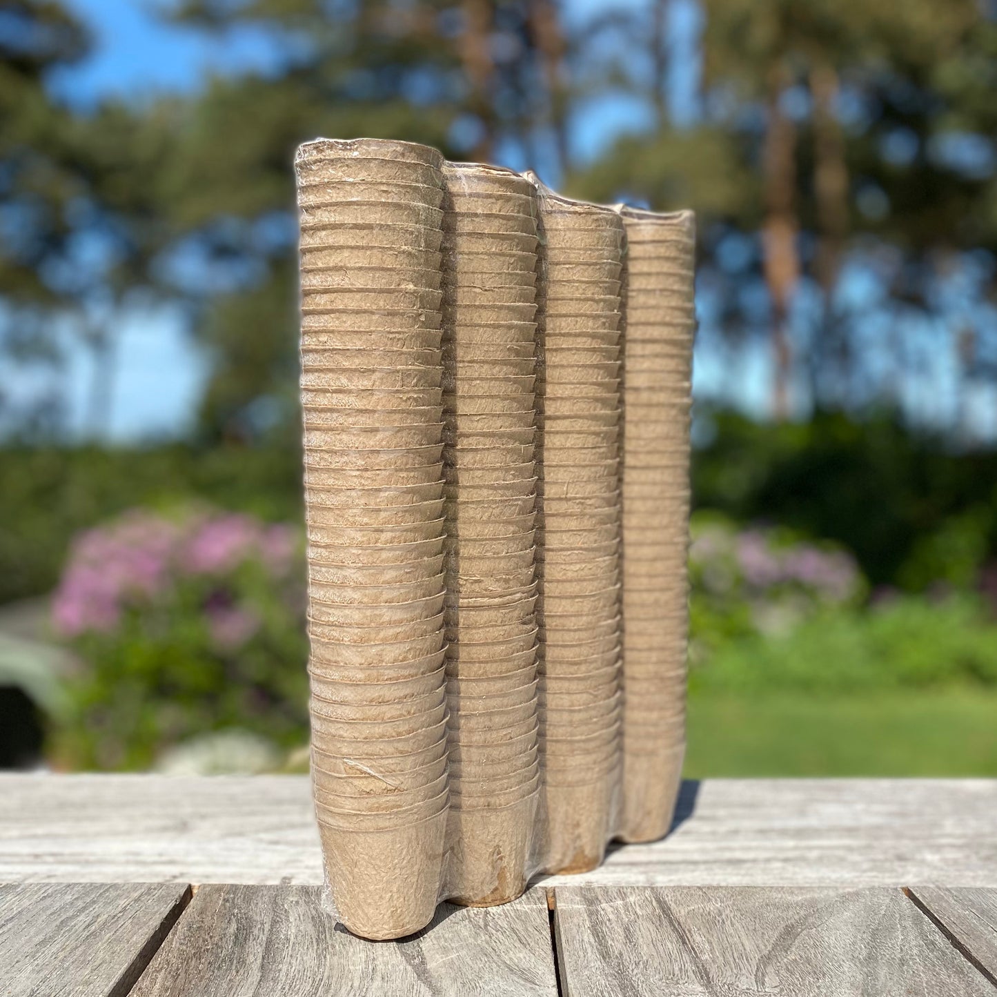 144 x 5cm Eco Round Fibre Biodegradable and Compostable Plant Pots