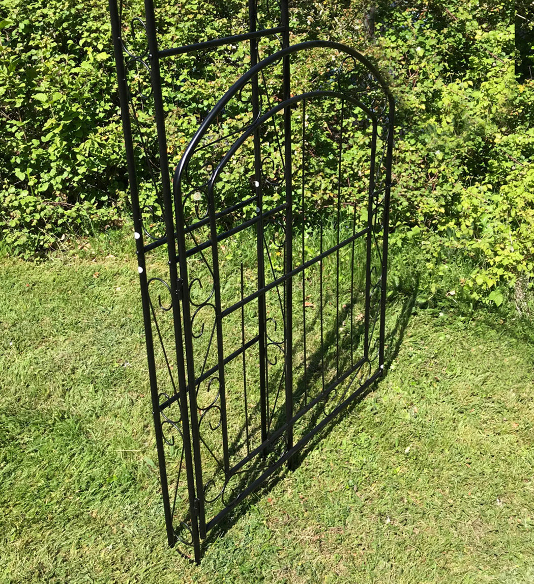 Metal Windsor Garden Arch with Gate and Fixing Pegs