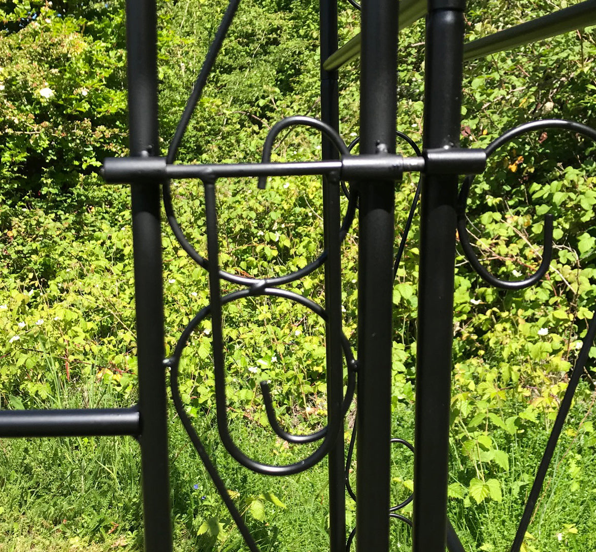 Metal Windsor Garden Arch with Gate and Fixing Pegs