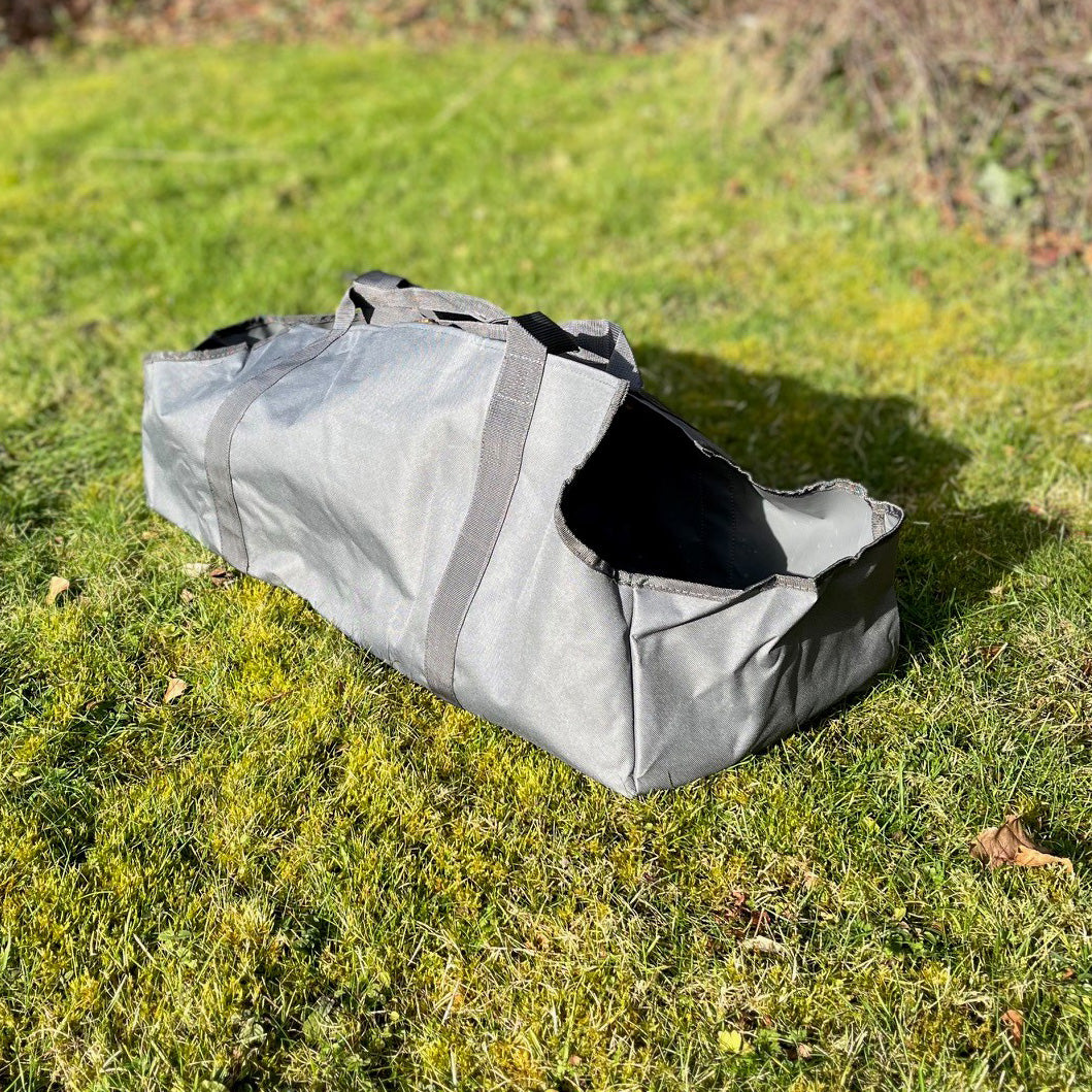 Fireside Ash Bucket in French Grey with Canvas Log Carrier Bag