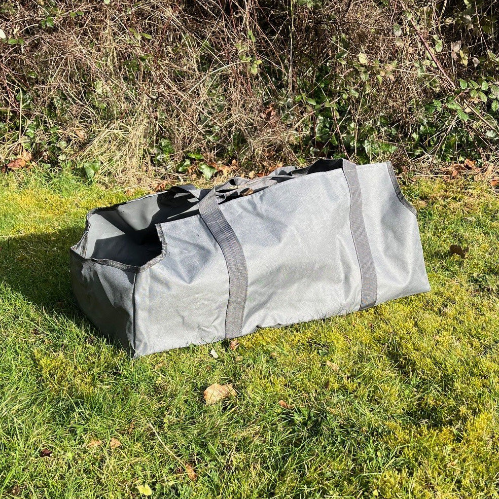 Canvas Log Carrier Firewood Bag in French Grey