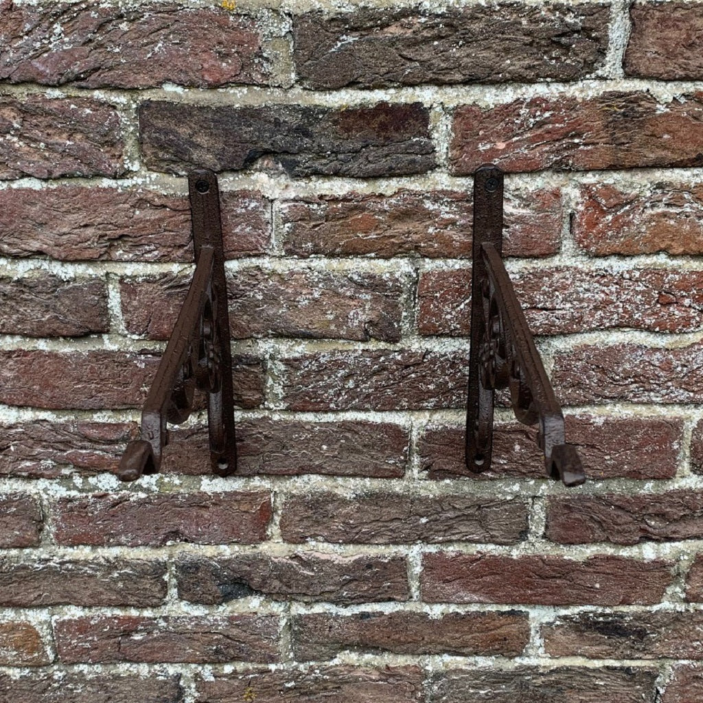 Cast Iron Decorative Hanging Basket Bracket 20cm (Set of 2)