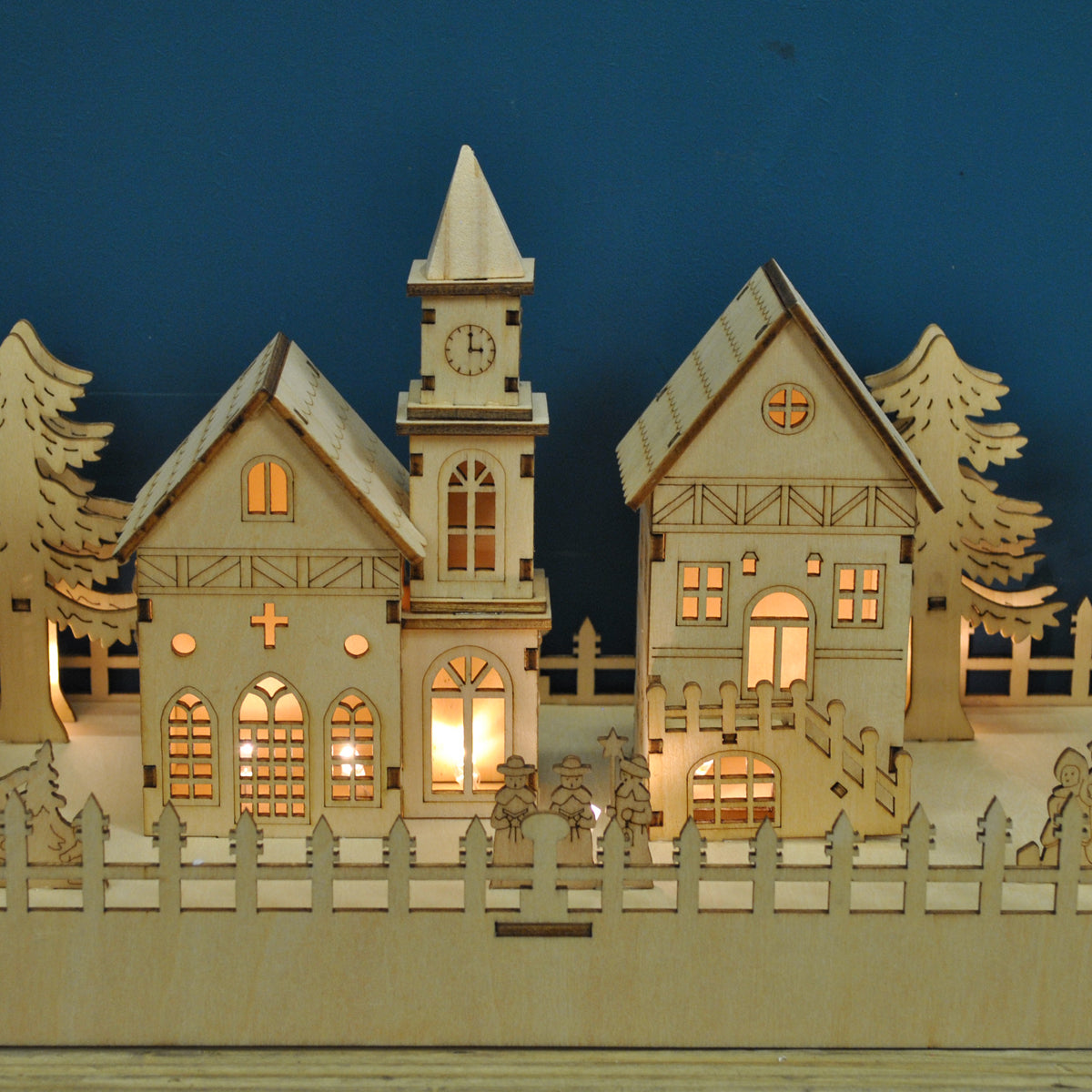 LED Annecy Wooden Christmas Village