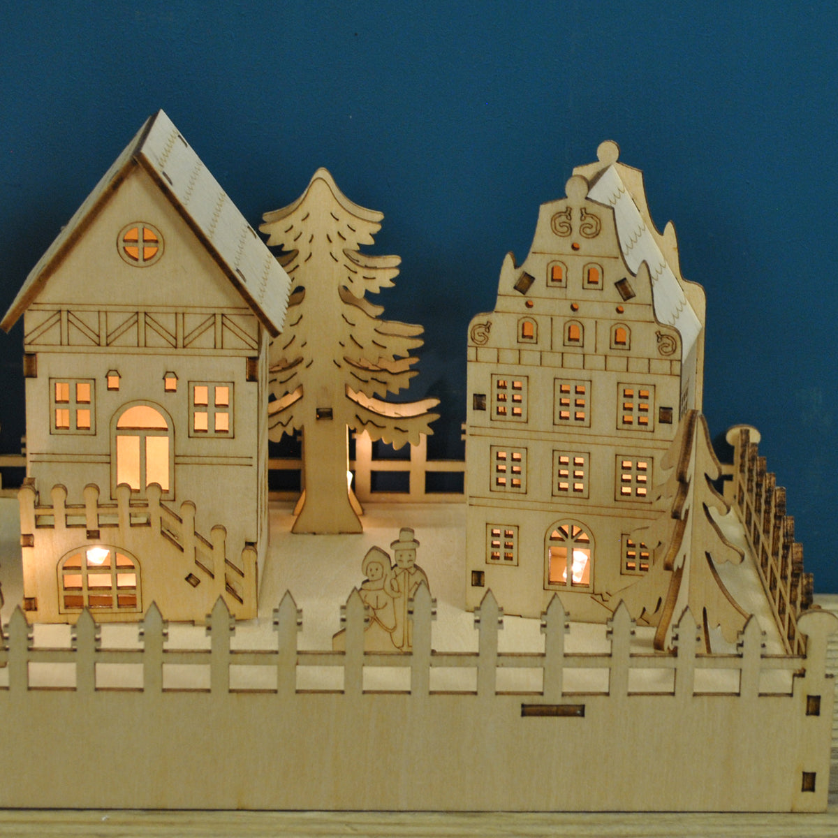 LED Annecy Wooden Christmas Village