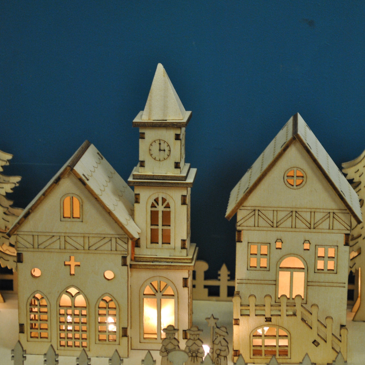 LED Annecy Wooden Christmas Village