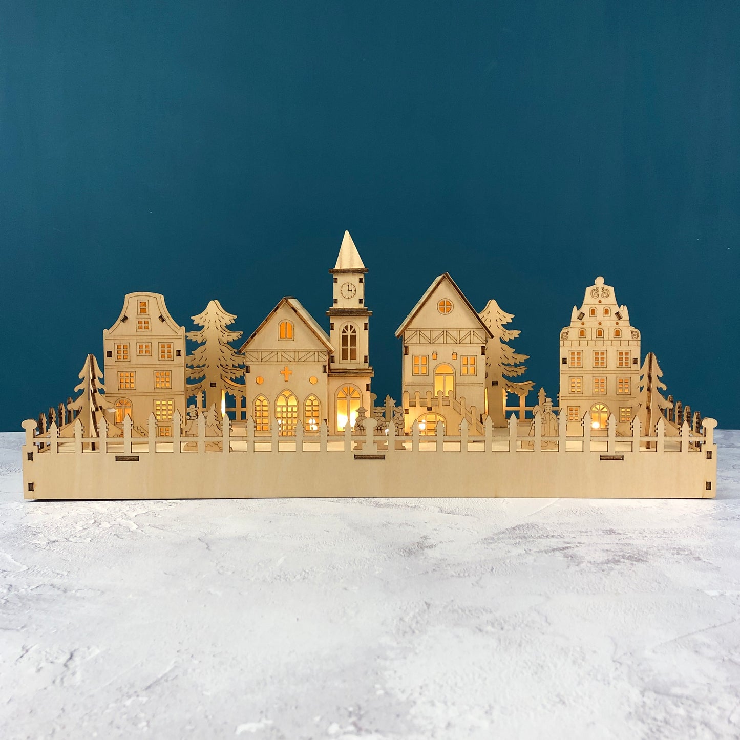 LED Annecy Wooden Christmas Village