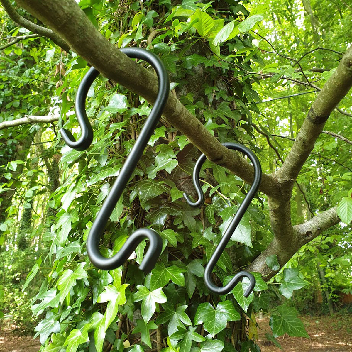 Steel S Hooks for Bird Feeders and Hanging Baskets - Pack of 2