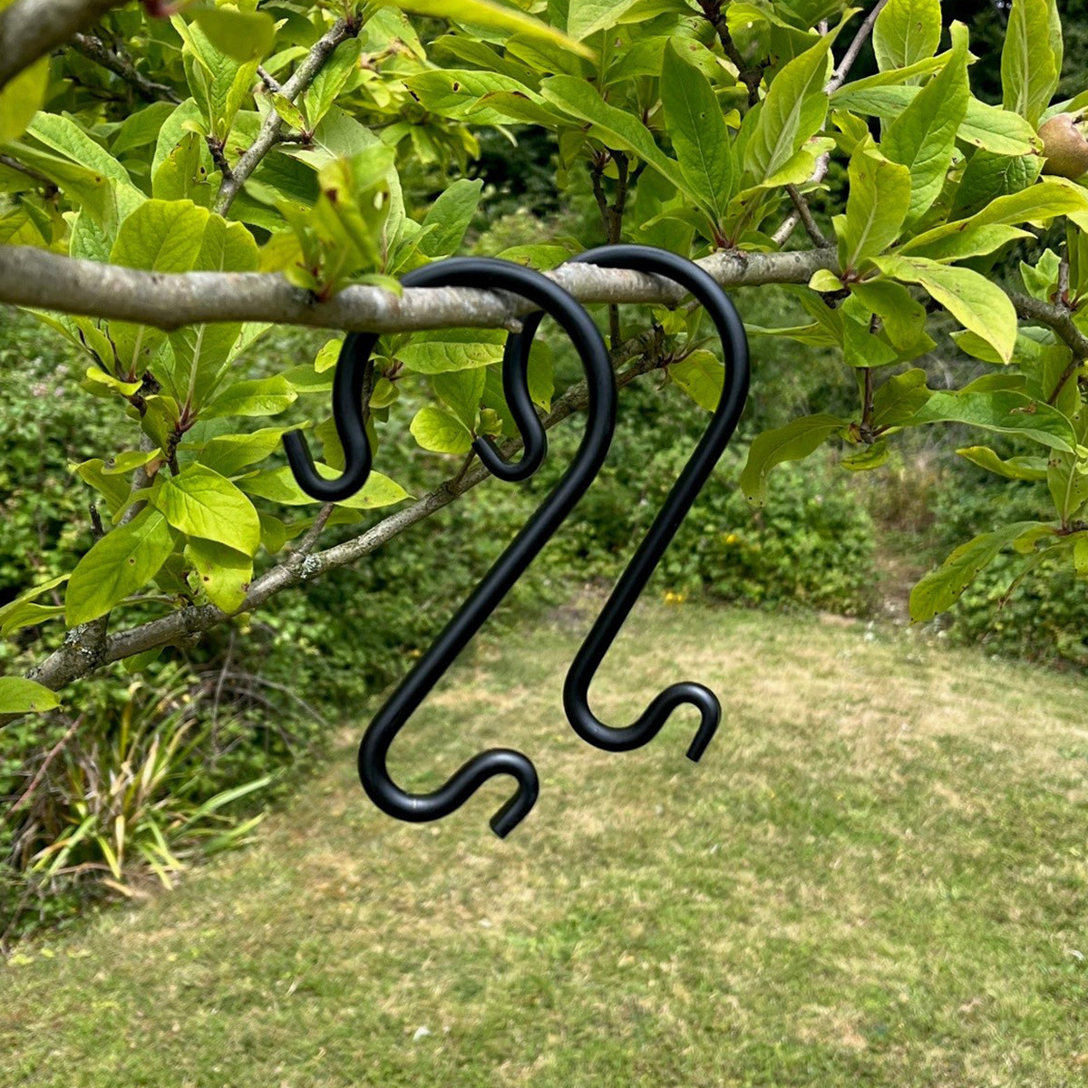 Steel S Hooks for Bird Feeders and Hanging Baskets - Pack of 2