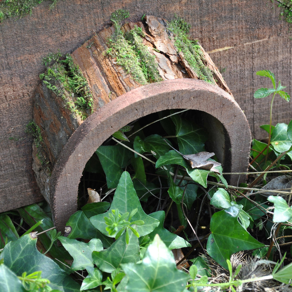 Wooden Barkwood Hogitat Hedgehog House Shelter