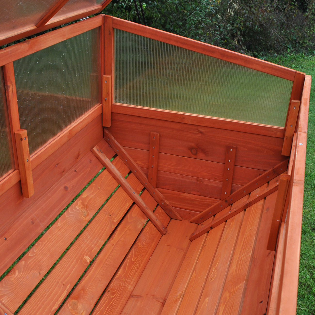Polycarbonate Cold Frame for Large Wooden Raised Vegetable Bed Planter