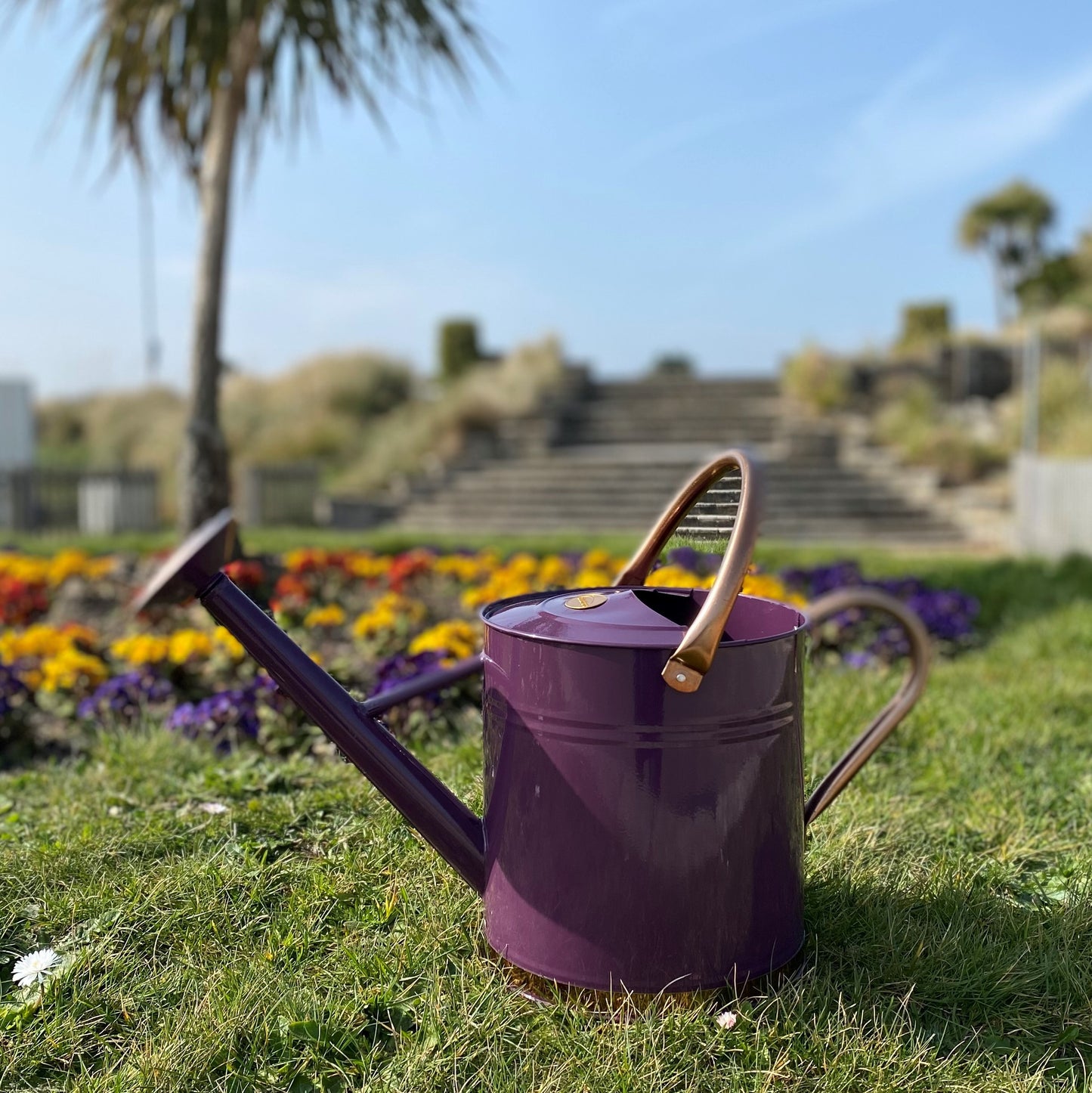 Heritage Heather & Copper Metal Watering Can with Rose (9 Litre)