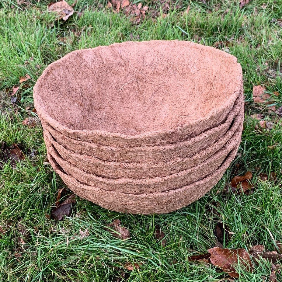 Pack of 5 Round Coco Hanging Basket Planter Liner (35cm)