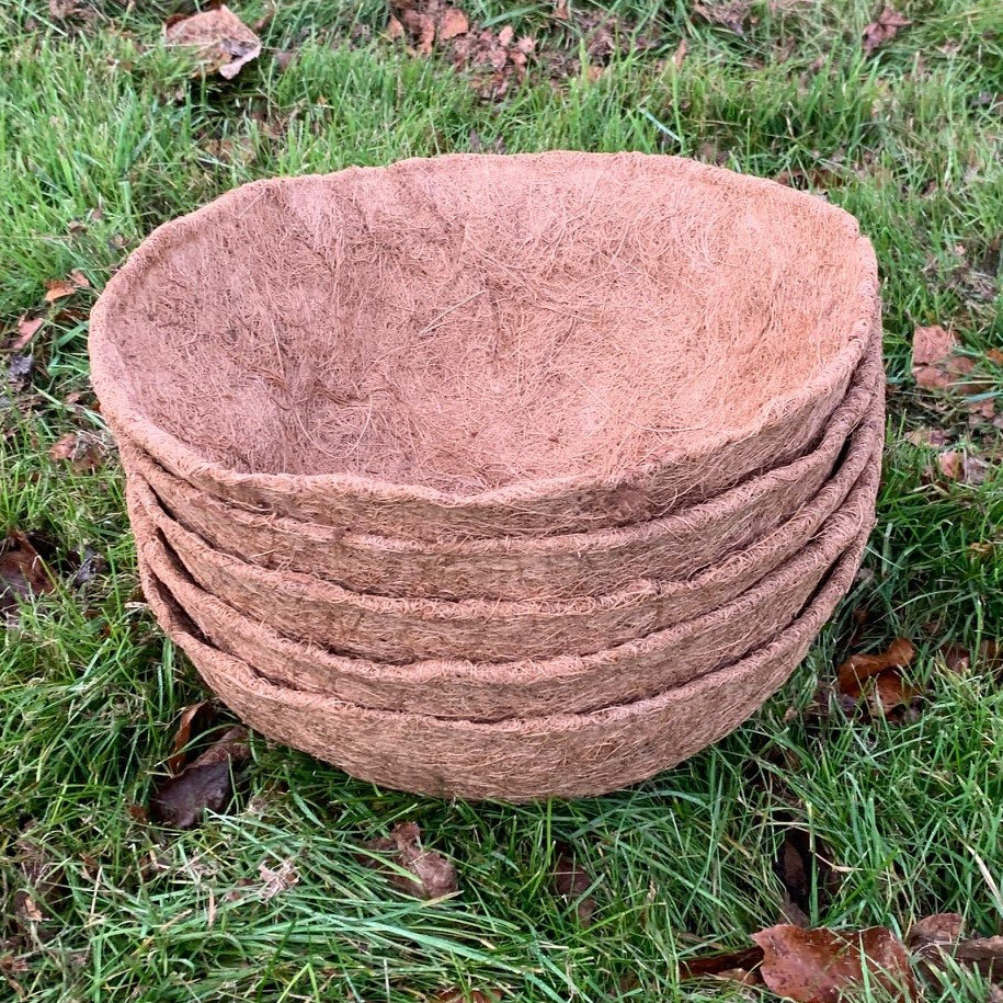 Pack of 5 Round Coco Hanging Basket Planter Liner (35cm)