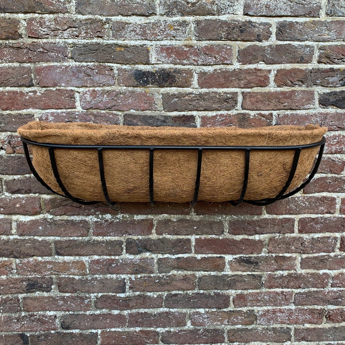 Manor Garden Black Metal Wall Basket Manger Trough Planter (75cm)